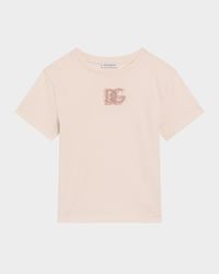 Girl's DG Logo Patch Short-Sleeve T-Shirt, Size 8-14