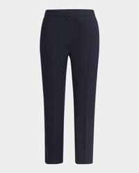 Mid-Rise Straight-Leg Crop Trousers