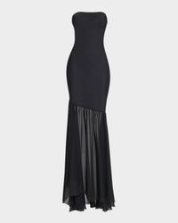 Strapless Illusion Skirt Gown