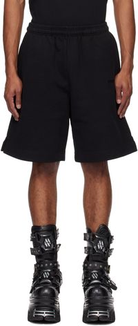 VETEMENTS Black Embroidered Logo Shorts