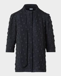 3D Polka Dot Techno Georgette Scarf Boho Blouse