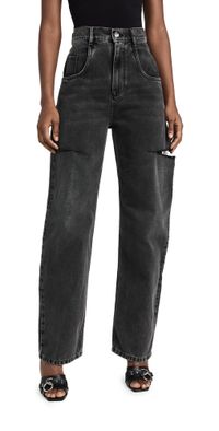 Maison Margiela Denim Jeans with Slash Details Black Washed 38