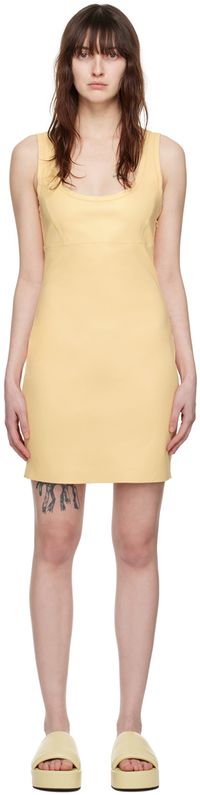 Stand Studio Yellow Sawyer Faux-Leather Minidress