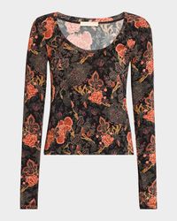 Aris Printed Long-Sleeve Jersey Top