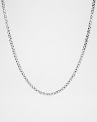 Sterling Silver Box Link Chain Necklace, 18"L