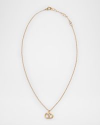 VLogo Oval Metal Necklace