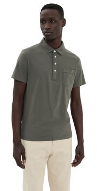 Billy Reid Pensacola Polo Washed Grey S