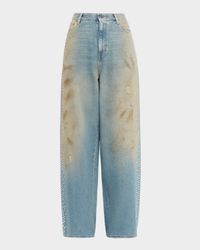 Journey Wide-Leg Distressed Embellished Jeans
