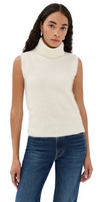 Veronica Beard Mazzy Brushed Cashmere Vest Ivory XL