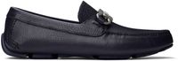 Ferragamo Navy Gancini Ornament Loafers
