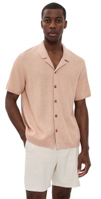 Marine Layer Asher Sweater Resort Shirt Raw Earth S