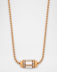 18K Rose Gold Diamond and Mother of Pearl Necklace