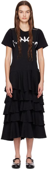 Black Comme des Garçons Black Ruffled Midi Dress