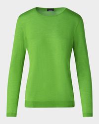 Seamless Cashmere-Silk Crewneck Sweater