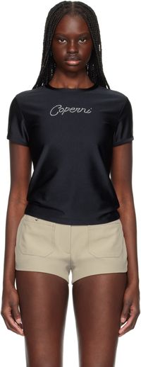 Coperni Black Crystal Logo T-shirt