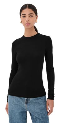 Róhe Fine Merino Long Sleeve Top Black 36