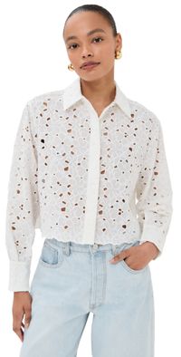 SIMKHAI Penelope Long Sleeve Shirt White L