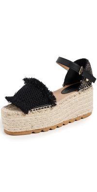 Stella McCartney Gaia Jacquard Webbing And Alter Mat Espadrilles Black 37