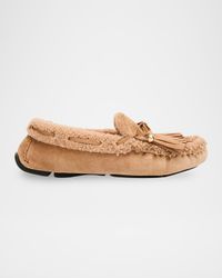 Manon Velvet Suede Loafers with Shearling