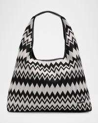 Optical Wave Cotton Hobo Bag
