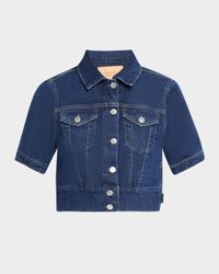 Kendra Short-Sleeve Denim Jacket