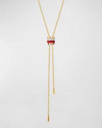 Quatre 18K Yellow Gold Ceramic and Diamond Small Tie Necklace