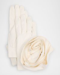Peony Rose Leather Gloves