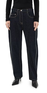 3.1 Phillip Lim Denim Curved Petite Jeans With Zippers Dark Indigo 0