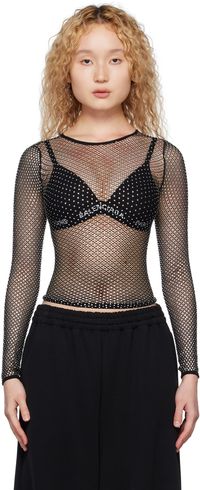 Balenciaga Black Crystal Long Sleeve T-Shirt