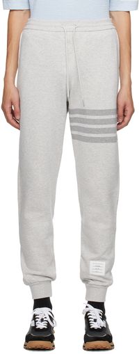 Thom Browne Pantalon de survêtement gris à quatre rayures