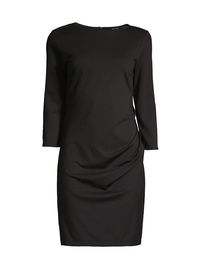 Women's Draped Stretch Ponte Minidress - Black - Size XL