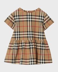 Girl's Lena Check Jersey Short-Sleeve Dress, Size 1M-18M