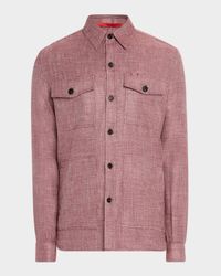Men's Melange Textured Overshirt