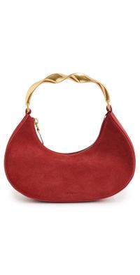 SIMKHAI Nixi Suede Twist Handle Bag Crimson One Size