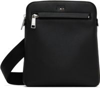 BOSS Black Pebble-Grained Faux-Leather Bag