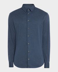 Men's Solid Cotton Stretch Sport Shirt