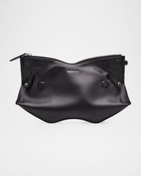Manta Sculptural Smooth Leather Clutch Bag