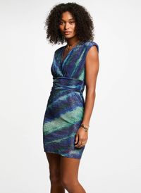 Morgan - Robe courte Col V - Taille 44 - Multicolore