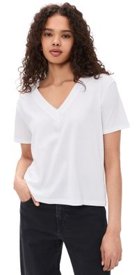 Splendid Kacey V Neck Tee White L