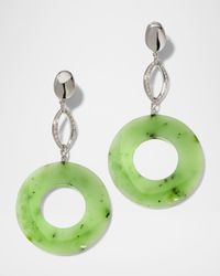 18K White Gold Look At Me Earrings with Smokey Quartz and Diamonds