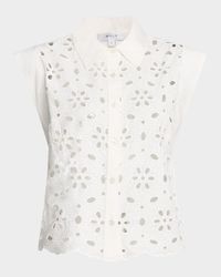 Natalia Eyelet-Embroidered Cotton Top