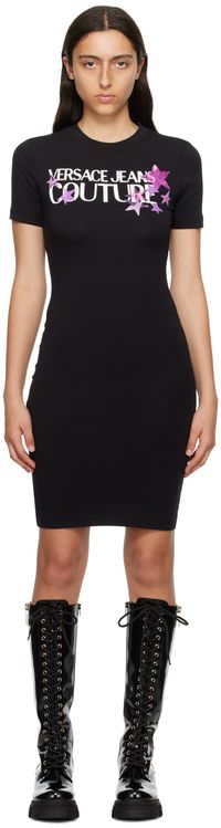 Versace Jeans Couture Black T-Shirt Minidress