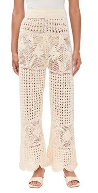 Agua Bendita Wesley Handmade Crochet Pants White S