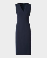 V-Neck Sleeveless Silk Slit Dress