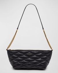 Ziptop Mini Shoulder Bag in Quilted Smooth Leather