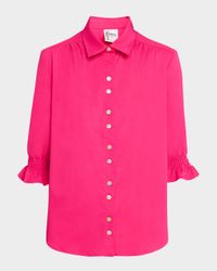 Sirena Button-Down Solid Stretch Shirt