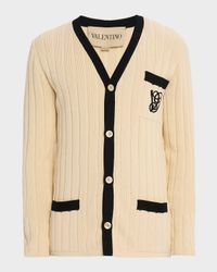 Men's Pocket-Monogram Ribbed Cardigan