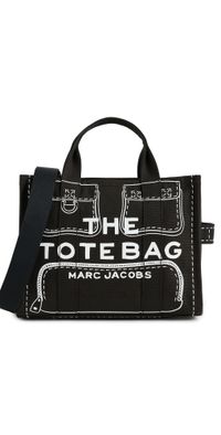 Marc Jacobs The Trompe L'Oeil Cargo Canvas Medium Tote Bag Black One Size