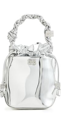 GANNI Ganni Mini Specchio Bou Bucket Bag Silver One Size
