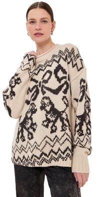 Acne Studios Kaisen Donegal Fair Isle Sweater White/Black L